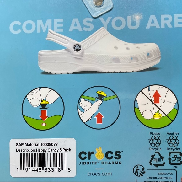Crocs Jibbitz NIP Happy Candy 5-pack pineapple rainbow gummy bear 🍭 🌈 🍍 - Picture 2 of 2